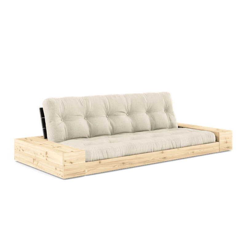Base Sovesofa Med Sidekasse & 5-Lags Madras Black Night/Linned