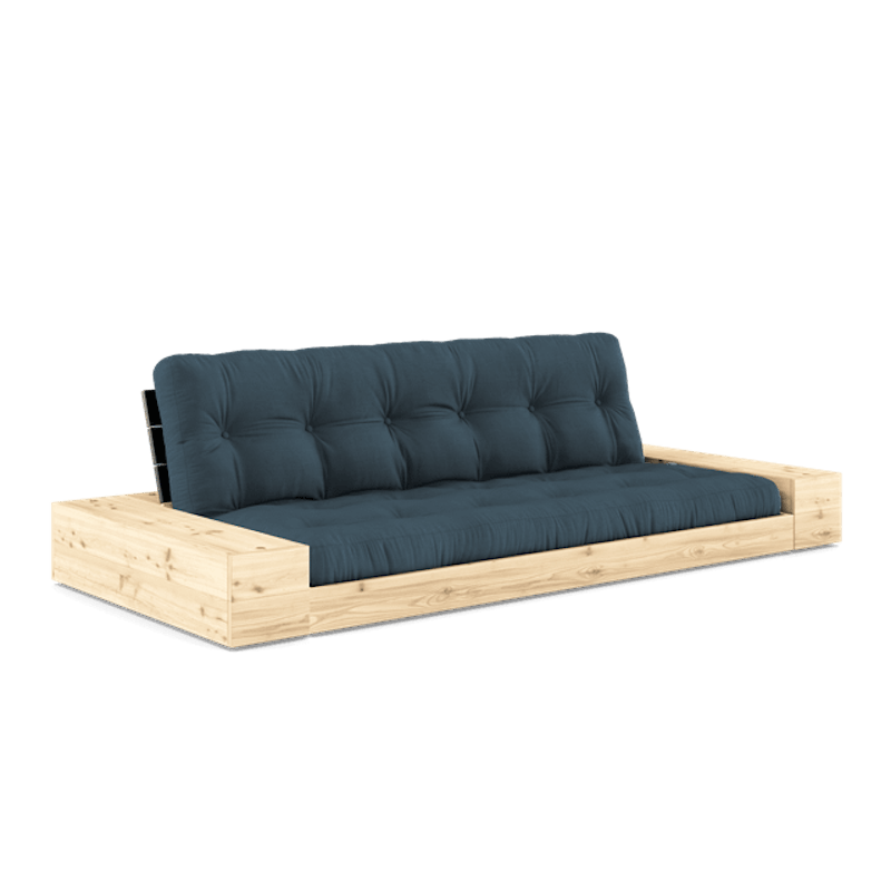 Base Sovesofa Med Sidekasse & 5-Lags Madras Black Night/Petroleum