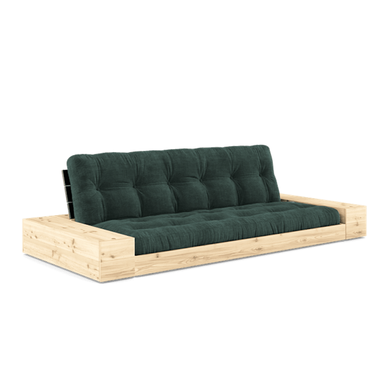 Base Sovesofa Med Sidekasse & 5-Lags Madras Black Night/Seaweed