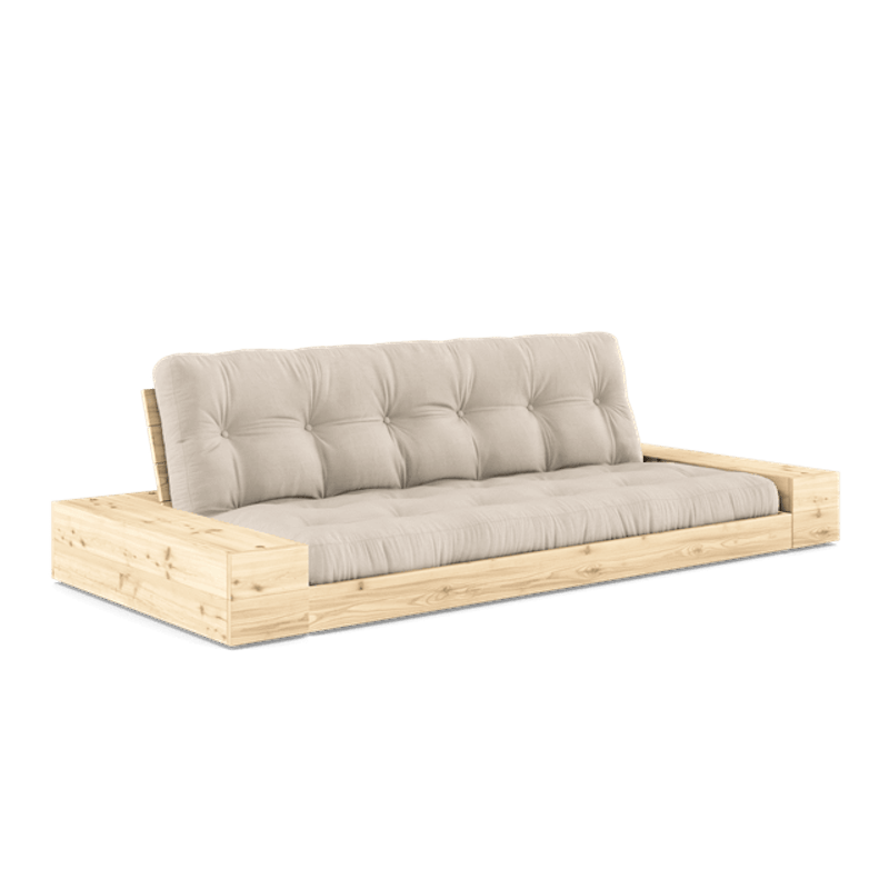 Base Sovesofa Med Sidekasse & 5-Lags Madras Klar/Beige