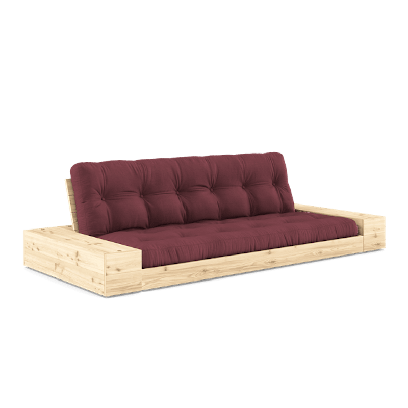Base Sovesofa Med Sidekasse & 5-Lags Madras Klar/Bordeaux