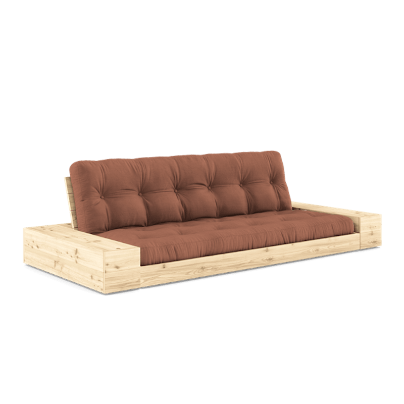 Base Sovesofa Med Sidekasse & 5-Lags Madras Klar/Clay Brown