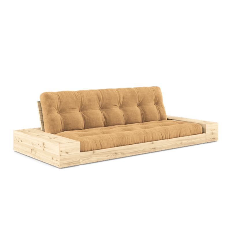 Base Sovesofa Med Sidekasse & 5-Lags Madras Klar/Fudge Brown