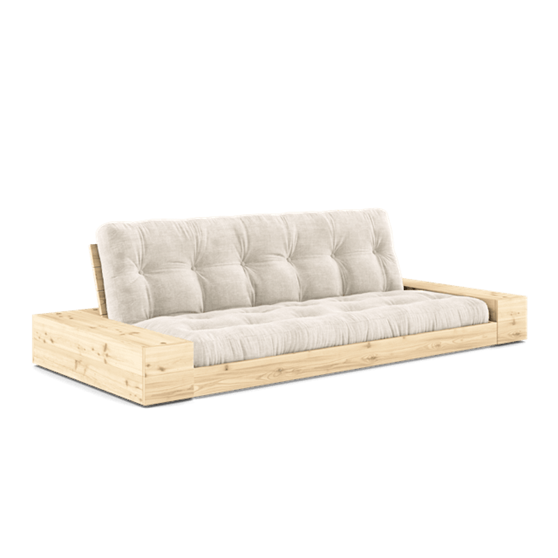 Base Sovesofa Med Sidekasse & 5-Lags Madras Klar/Ivory