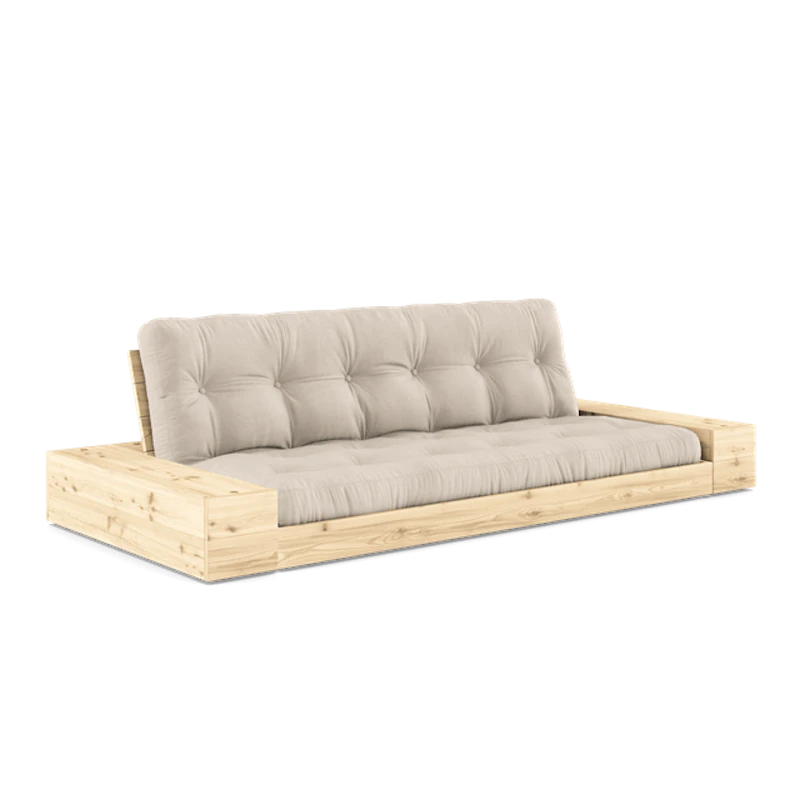 Base Sovesofa Med Sidekasse & 5-Lags Madras Klar/Beige