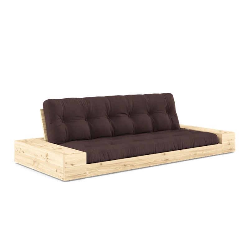 Base Sovesofa Med Sidekasse & 5-Lags Madras Klar/Brun