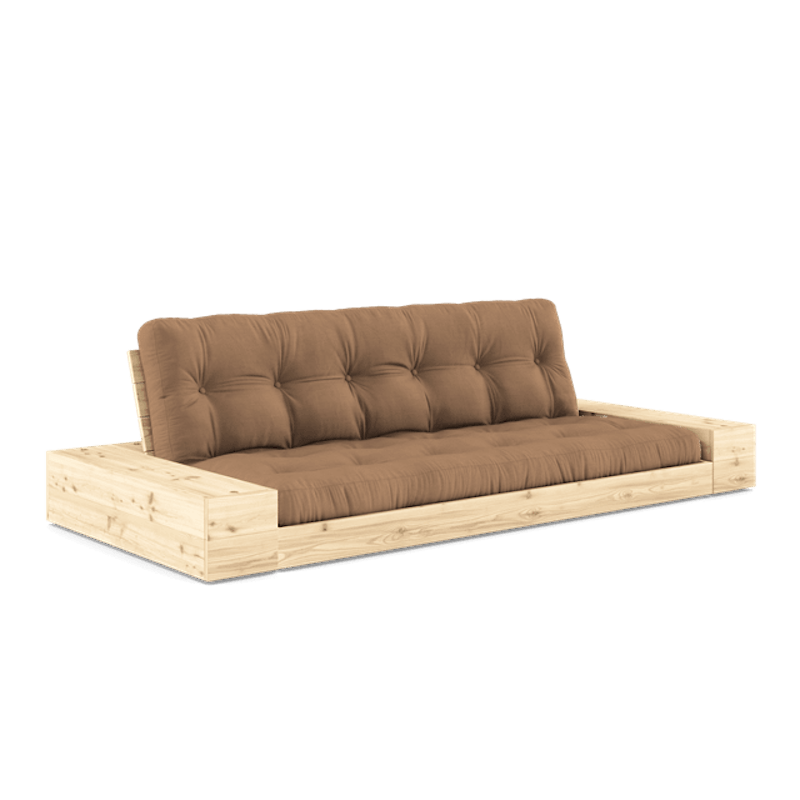 Base Sovesofa Med Sidekasse & 5-Lags Madras Klar/Mocca