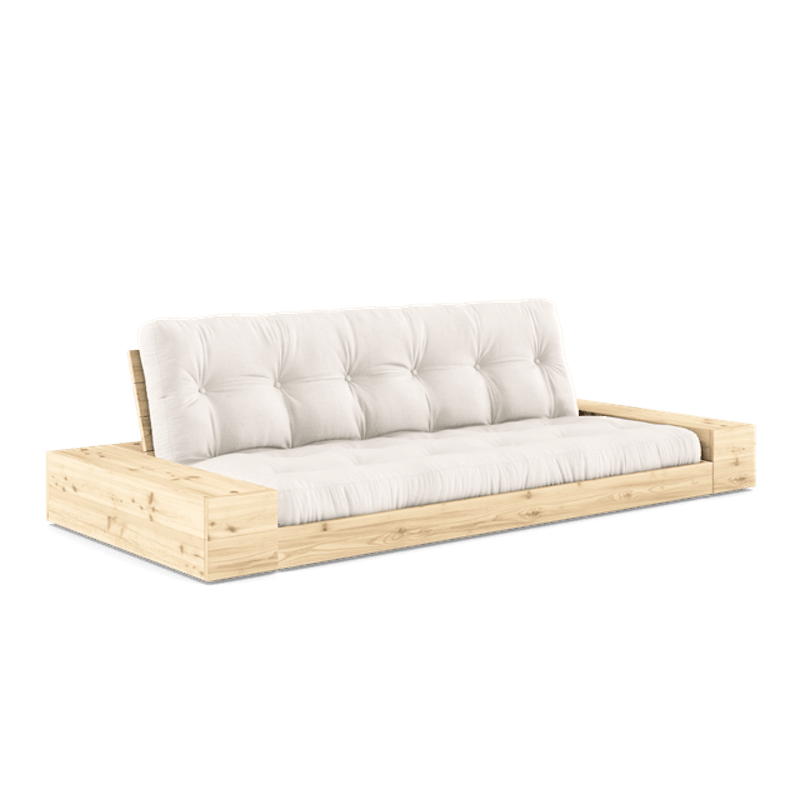 Base Sovesofa Med Sidekasse & 5-Lags Madras Klar/Natural