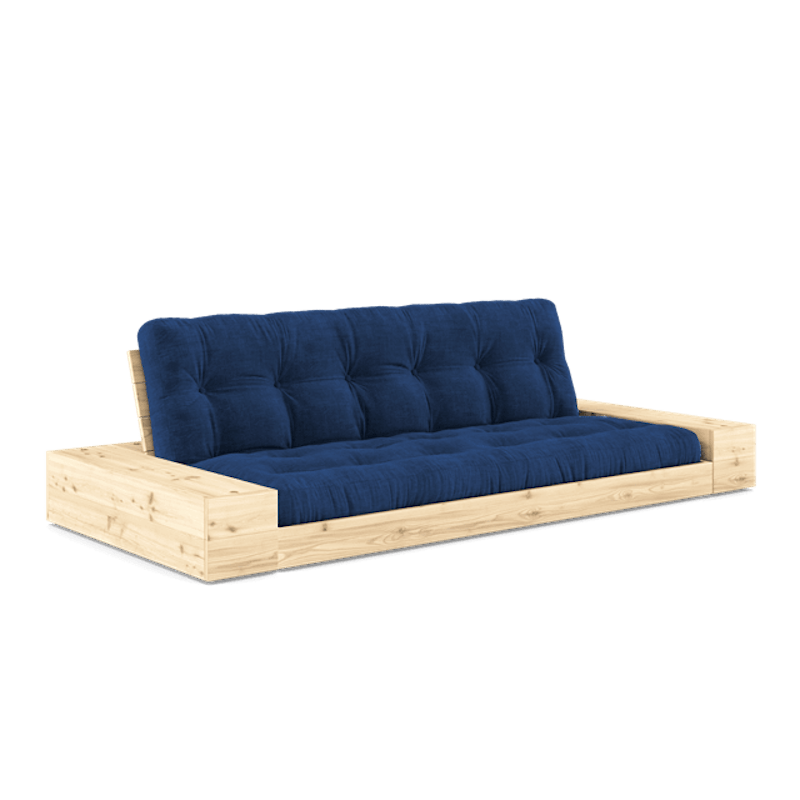 Base Sovesofa Med Sidekasse & 5-Lags Madras Klar/Royal Blue