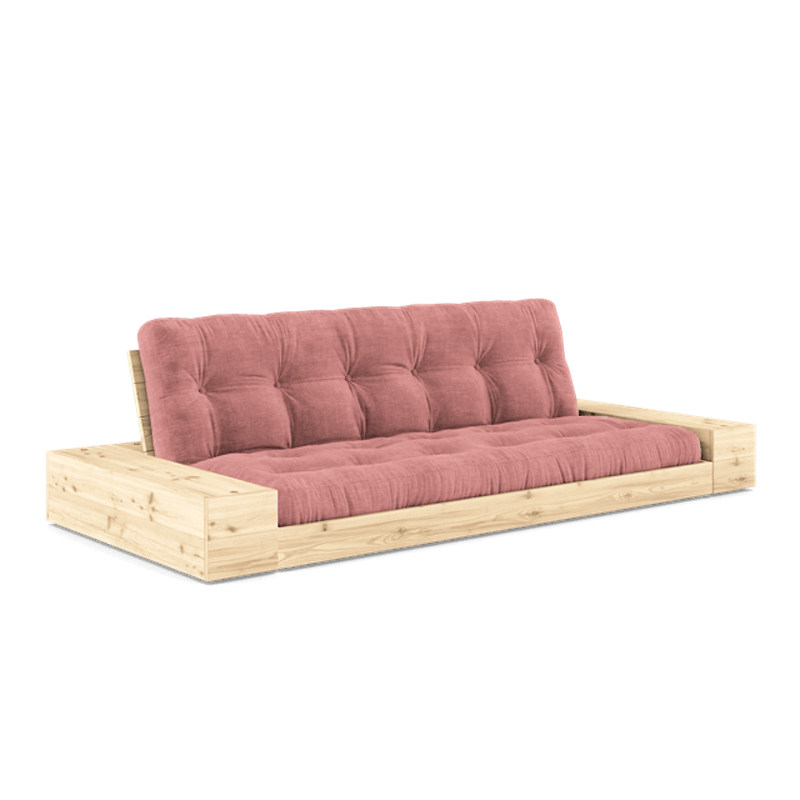 Base Sovesofa Med Sidekasse & 5-Lags Madras Klar/Sorbet Pink