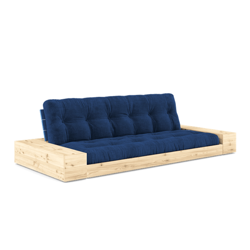 Base Sovesofa Med Sidekasse & 5-Lags Madras Koboltblå/Royal Blue