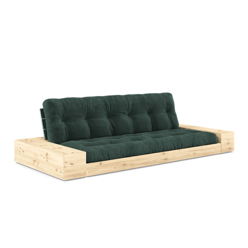 Base Sovesofa Med Sidekasse & 5-Lags Madras Lush Green/Seaweed