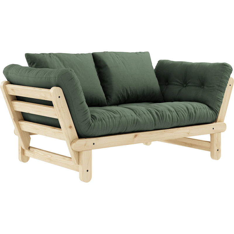 Beat Sofa Med Madras, Lakeret / Olivengrøn