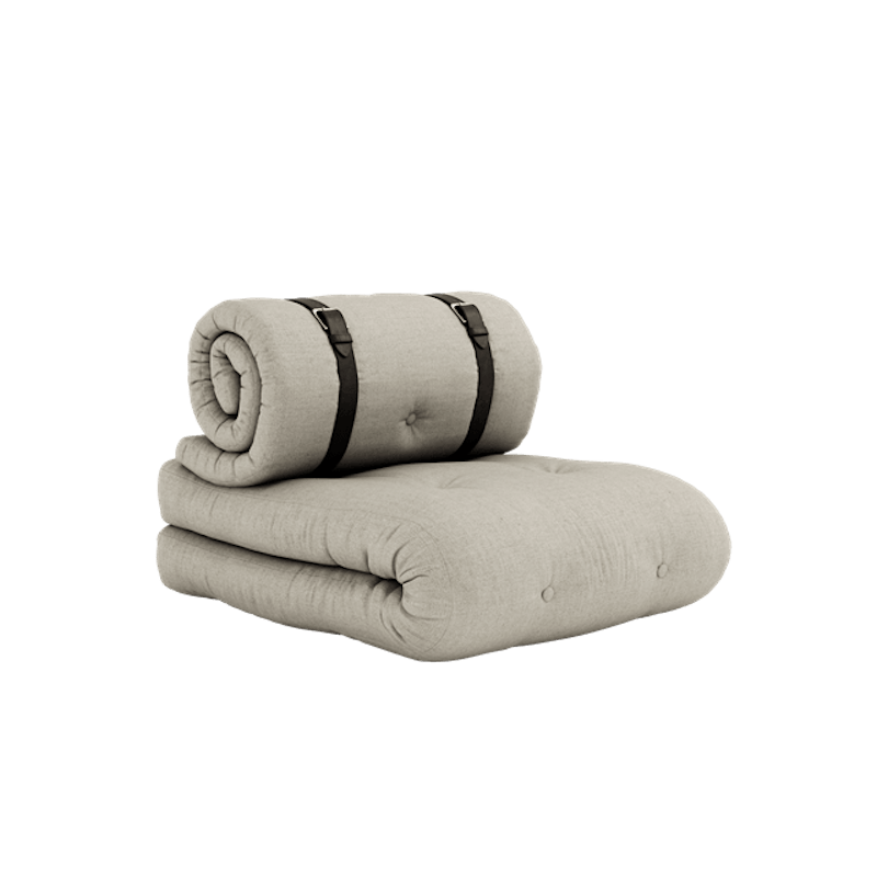 Buckle-Up Lænestol M. Madras & Bælte 914 Linen/Brun