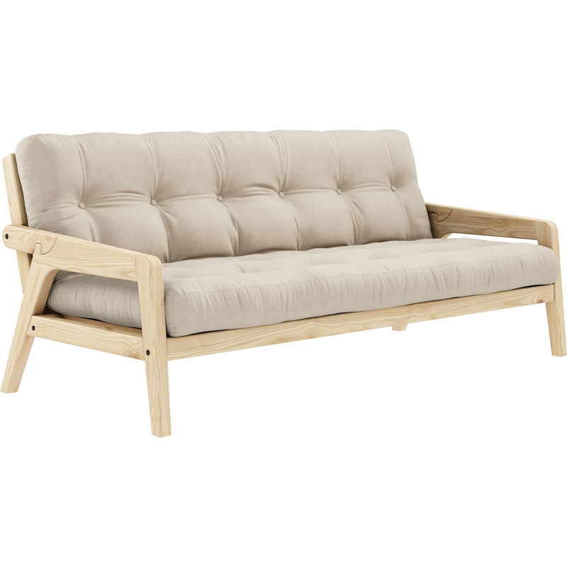 Grab Sovesofa Med Madras, Klarlakeret / Beige