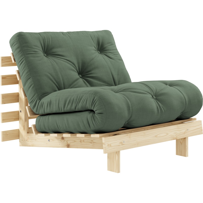 Roots 90 Loungestol, Fyrretræ / Olivengrøn