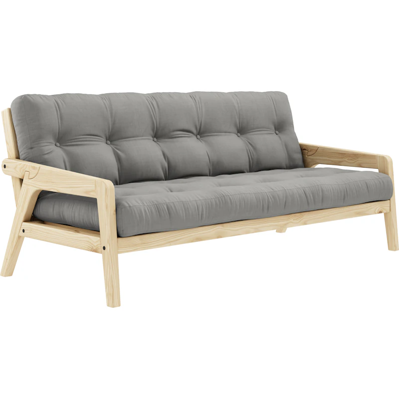 Grab Sovesofa Med Madras, Klarlakeret / Grå