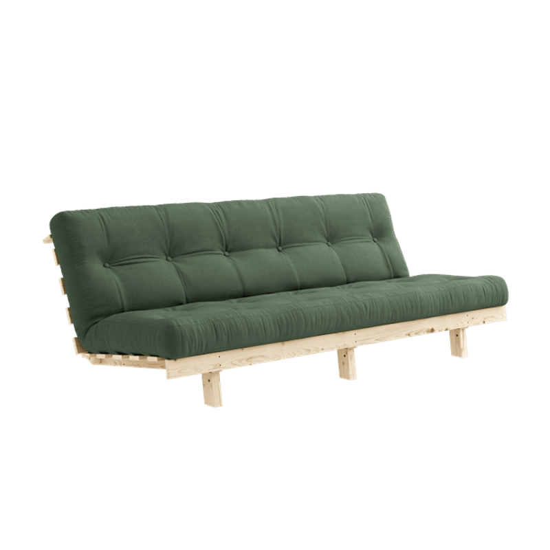 Lean Sovesofa Med Alpha Madras 130x200 Oliven Grøn/Raw
