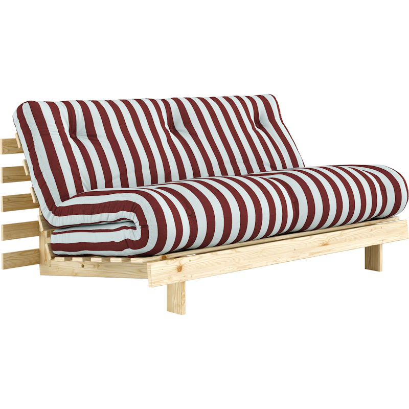 Roots Sovesofa 160x200 cm, Bourgogne / Lyseblå