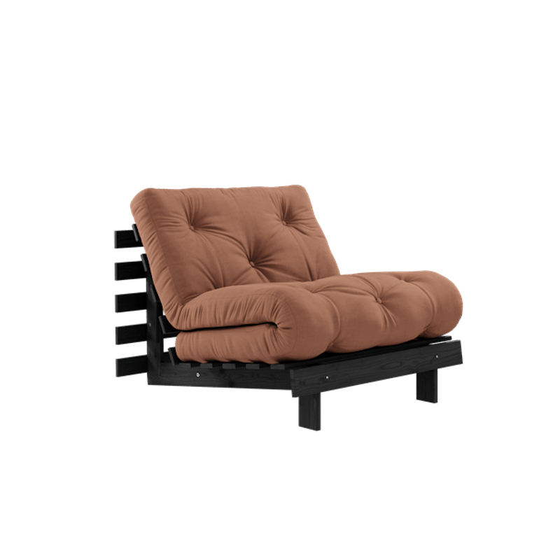 Roots Sovesofa Med Madras 90x200 Black Night/Clay Brown