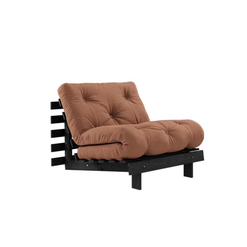Roots Sovesofa Med Madras 90x200 Black Night/Clay Brown