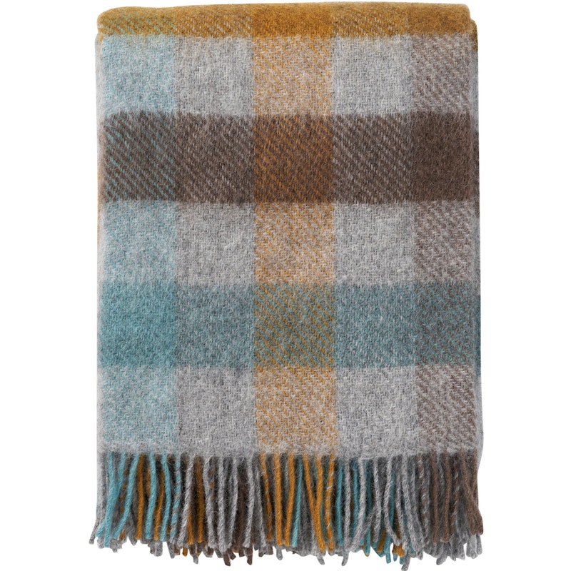 Gotland Plaid 130x200 cm, Turkis/Flerfarvet