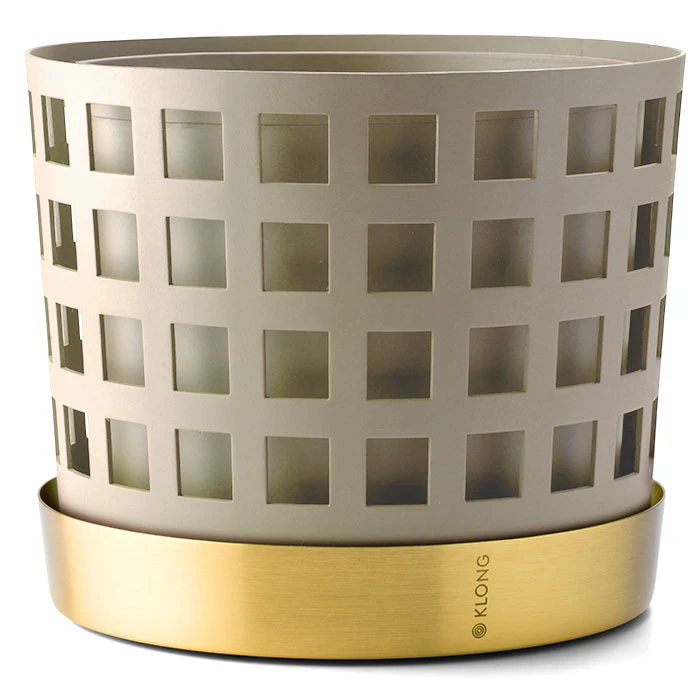 Klong Trio Square Krukke 18 Cm / Medium - Krukker Messing Beige - 31701BG