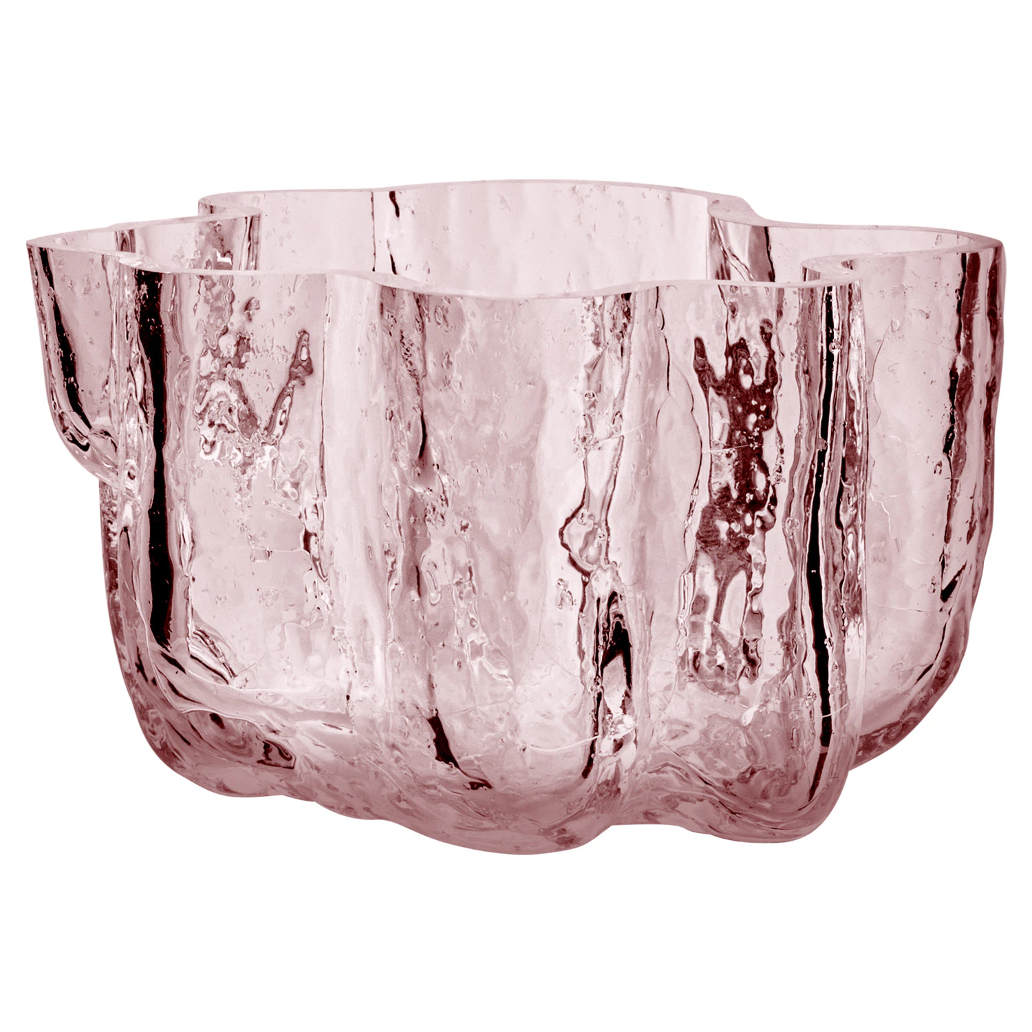 Kosta Boda Crackle Lysestage 58 Mm - Fyrfadsstager Krystalglas Rosa - 7062425