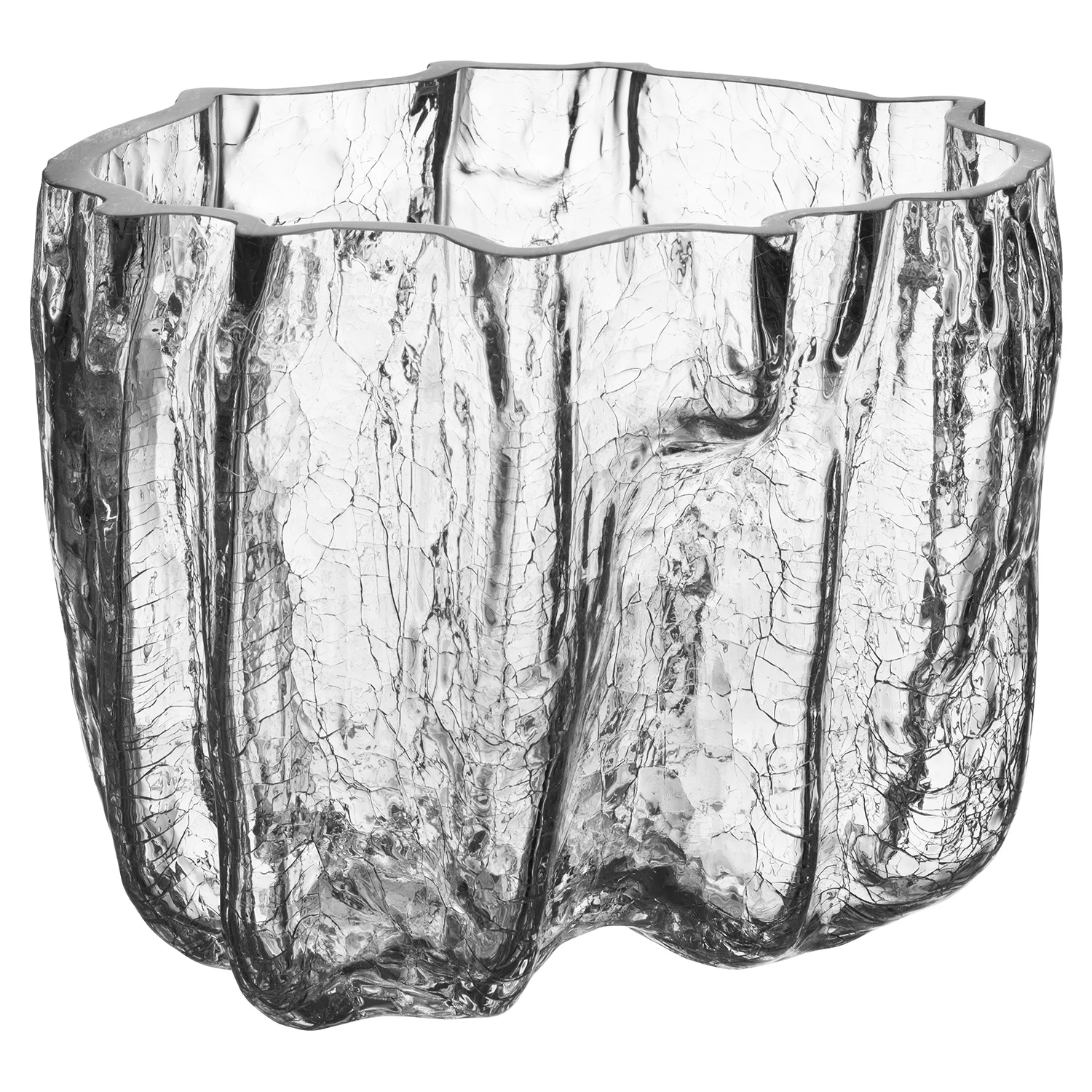 Kosta Boda Crackle Vase 16 Cm - Vaser Mundbl&aelig;st Glas Klar - 7052008