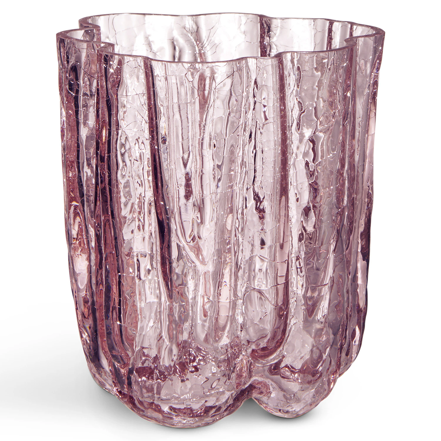 Kosta Boda Crackle Vase 121 Mm - Vaser Krystalglas Rosa - 7042426