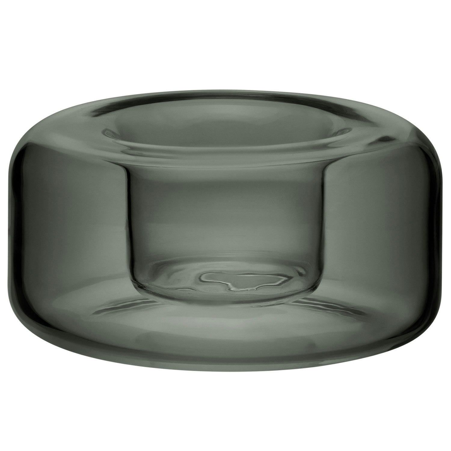 Kosta Boda Happy Lysestage 4,7 Cm gr&aring; - Lysestager Glas Antracit - 7062505