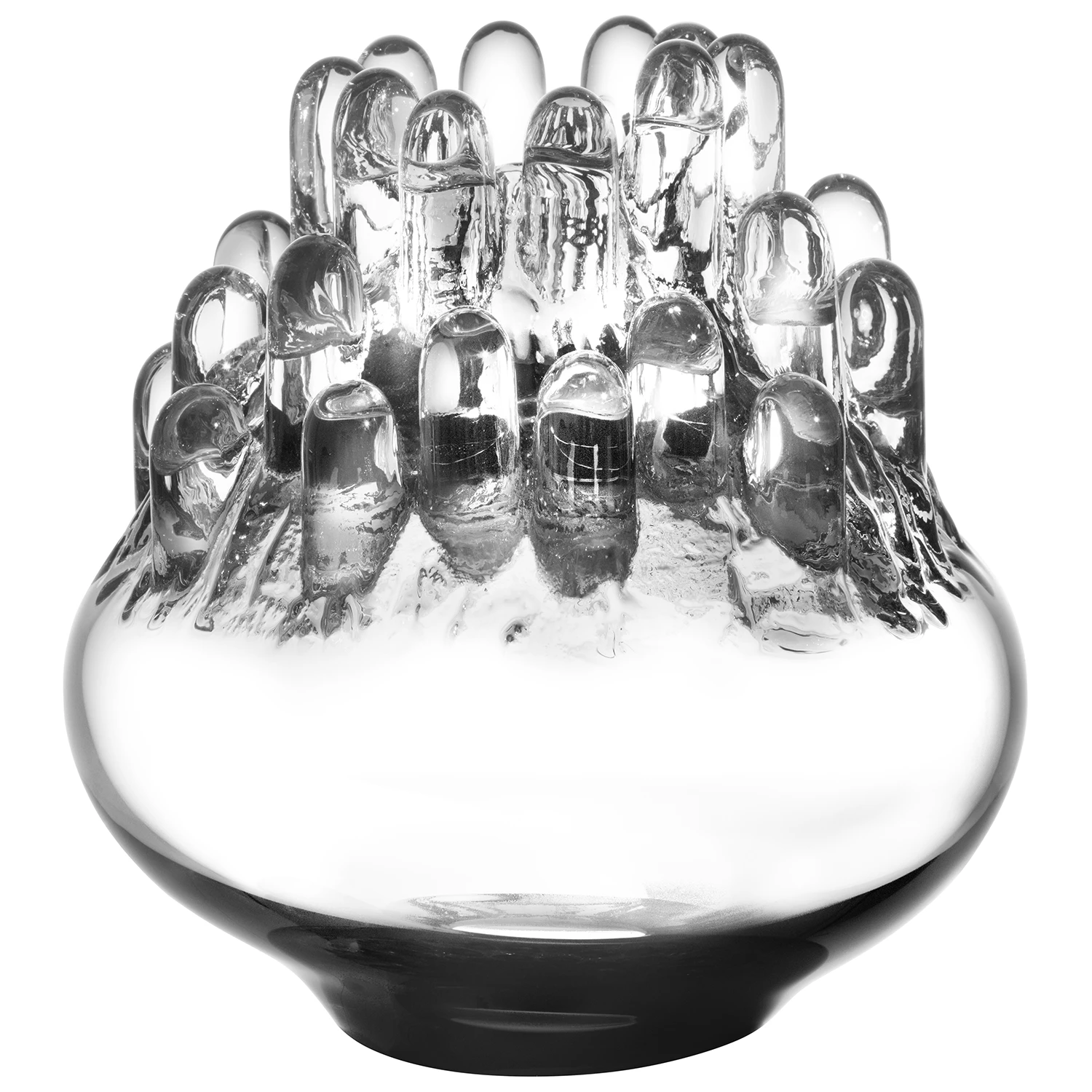 Kosta Boda Polar Lysestage Medium 20 Cm - Fyrfadsstager Mundbl&aelig;st Glas Klar - 7062008