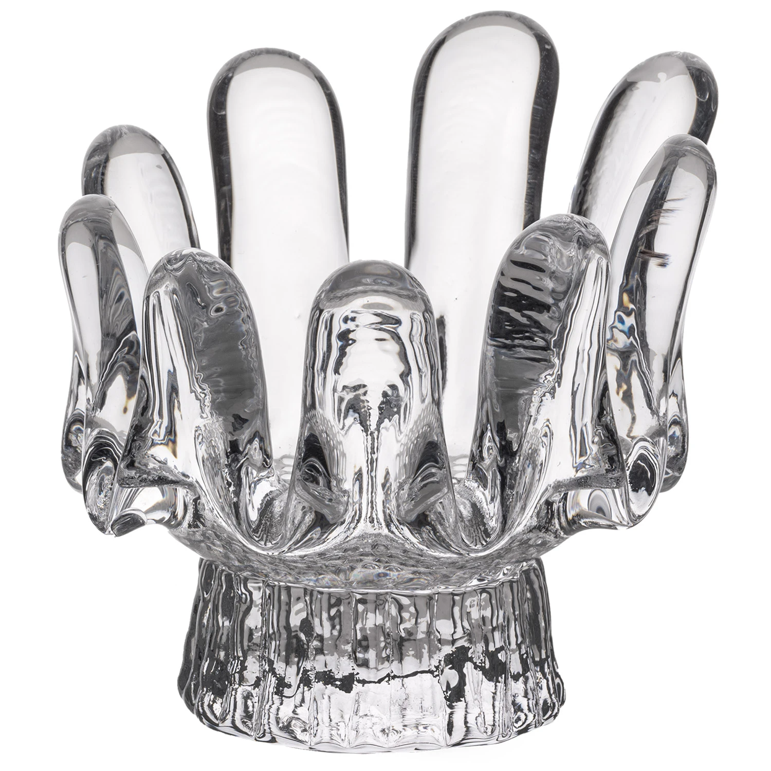 Kosta Boda Sunflower Lysestage Fremstillet Af Krystalglas 9,2 Cm - Lysestager Genbrugsglas Klar - 7062512