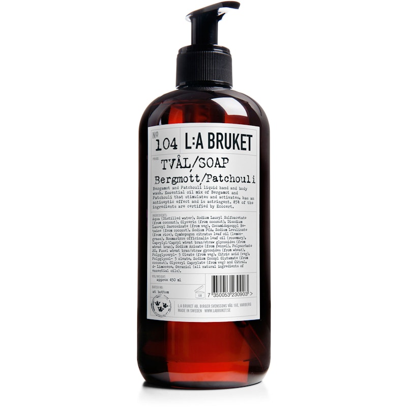 104 Bergamott/Patchouli Flydende Sæbe 450 ml