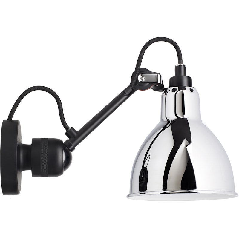 La Lampe Gras N°304 Væglampe med Kontakt, Sort / Krom