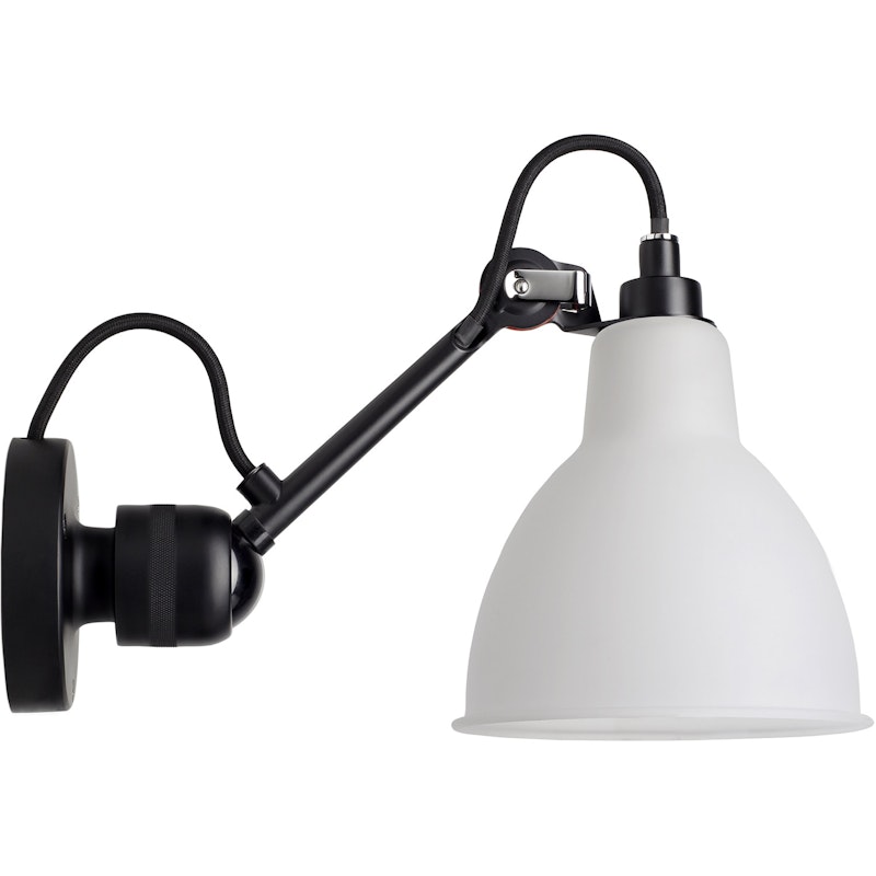 La Lampe Gras N°304 Væglampe med Kontakt, Sort / Matteret Glas