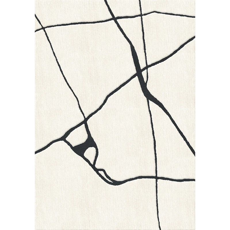 Gute Uldgulvtæppe Sort/Hvidt, 300x400 cm