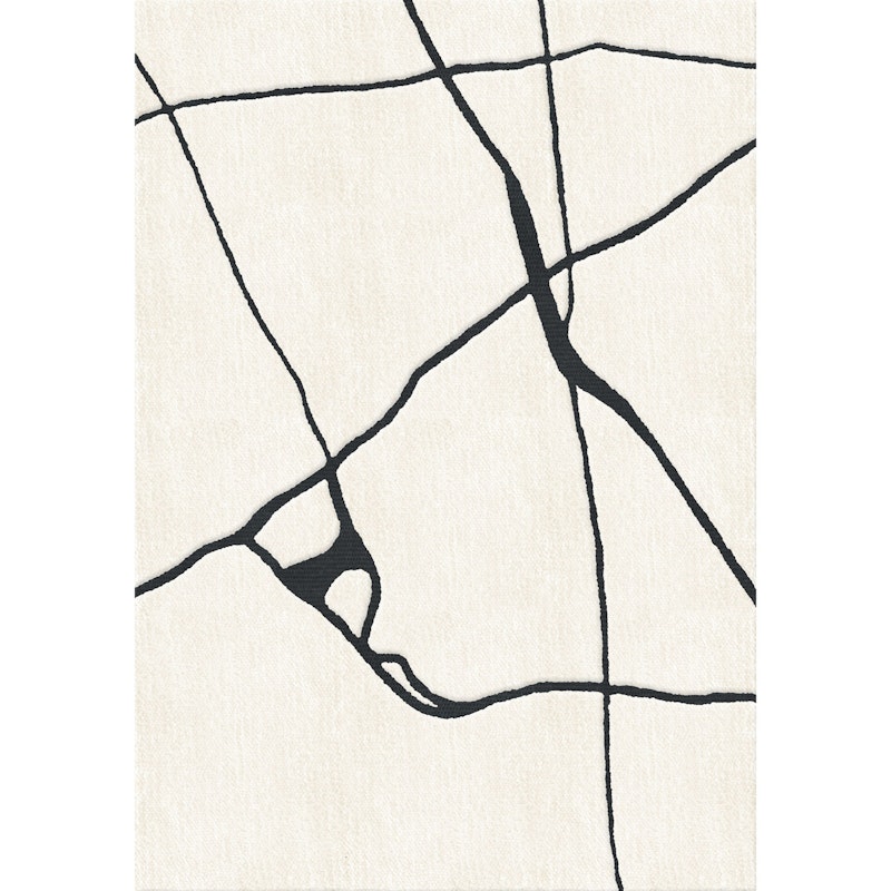 Gute Uldgulvtæppe Sort/Hvidt, 300x400 cm