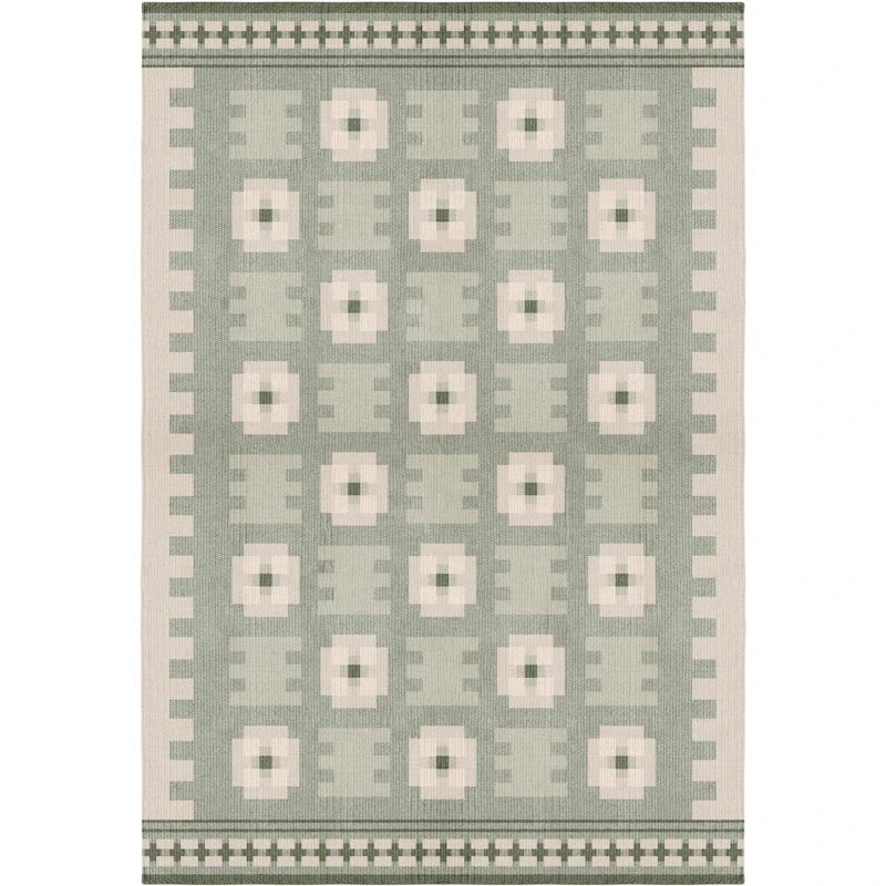 Röllakan Selma Uldgulvtæppe 250x350 cm, Sage