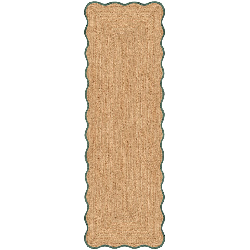 Scallop Jutetæppe 75x200 cm, Mørkegrønt