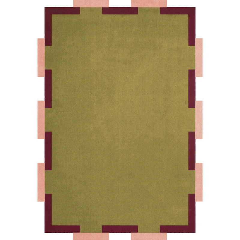 Teklan Fregio Uldgulvtæppe 250x350 cm, Olive / Blush