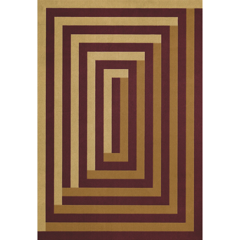 Teklan Labyrinth Uldgulvtæppe 300x400 cm, Sand / Mulberry