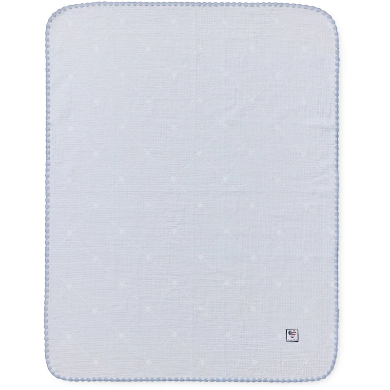Baby Signature Star Plaid 70x75 cm, Hvid / Blå