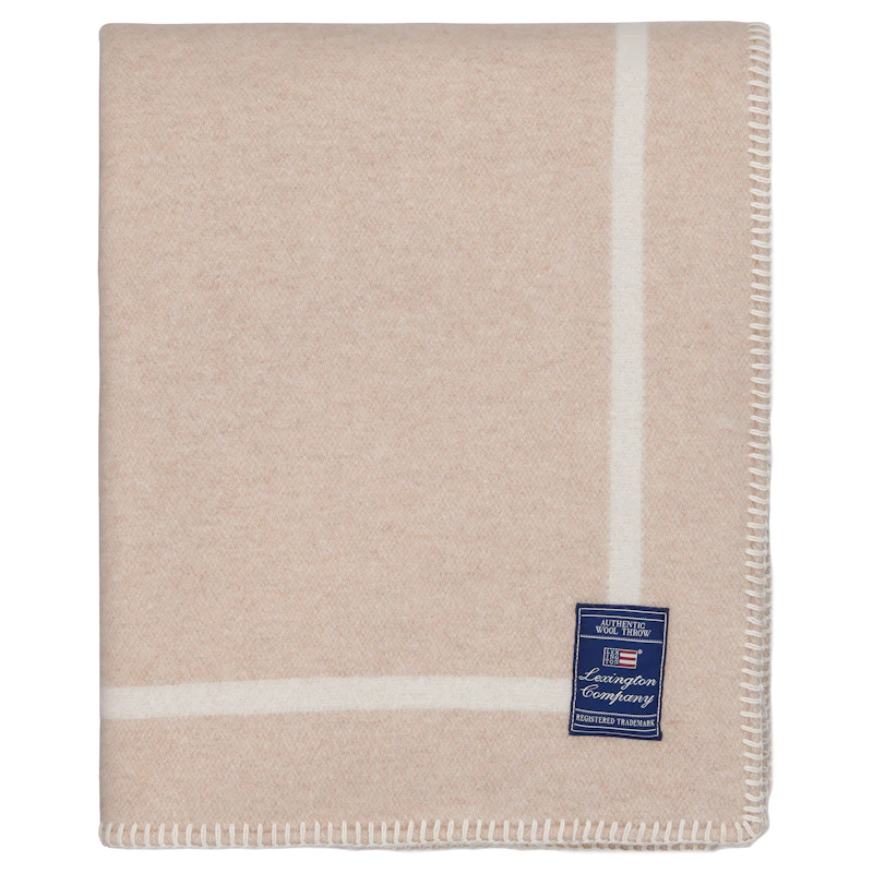 Bear Jacquard Plaid 130x170 cm, Beige