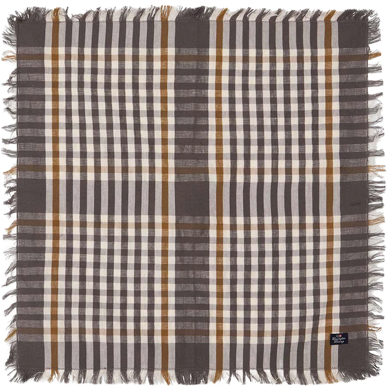 Checked Serviet 50x50 cm, Grå / Hvid / Fudge
