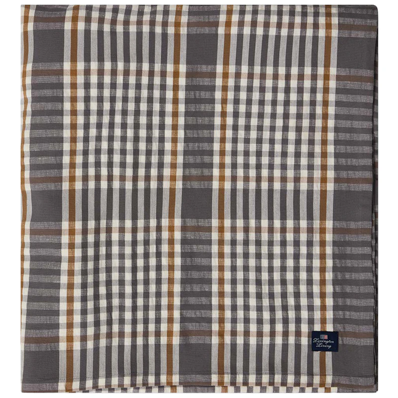 Checked Dug 150x350 cm, Grå / Hvid / Fudge