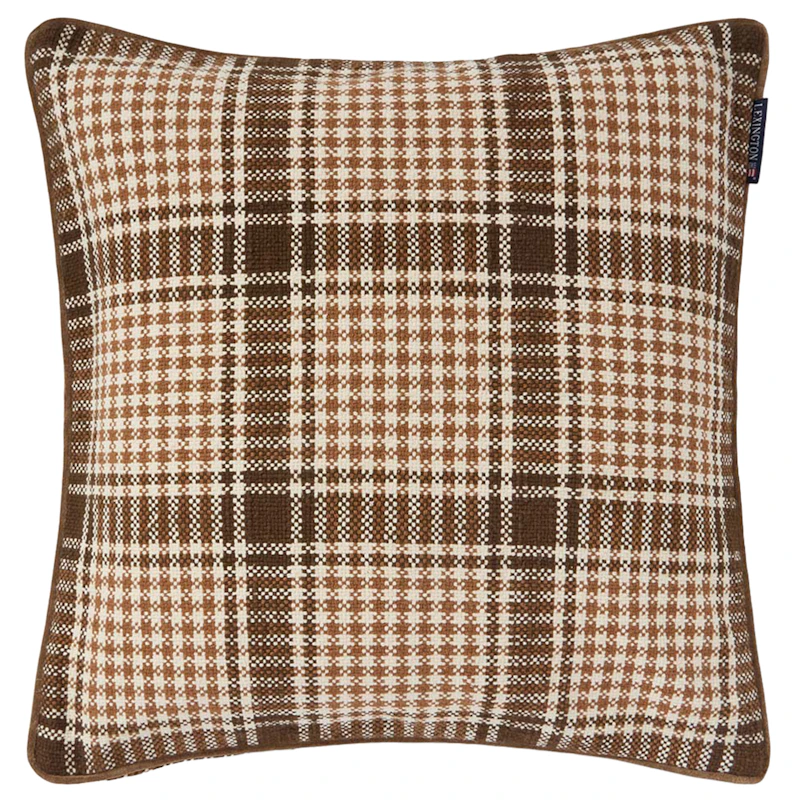 Checked Pudebetræk 50x50 cm, Brunt / Fudge / Lys Beige