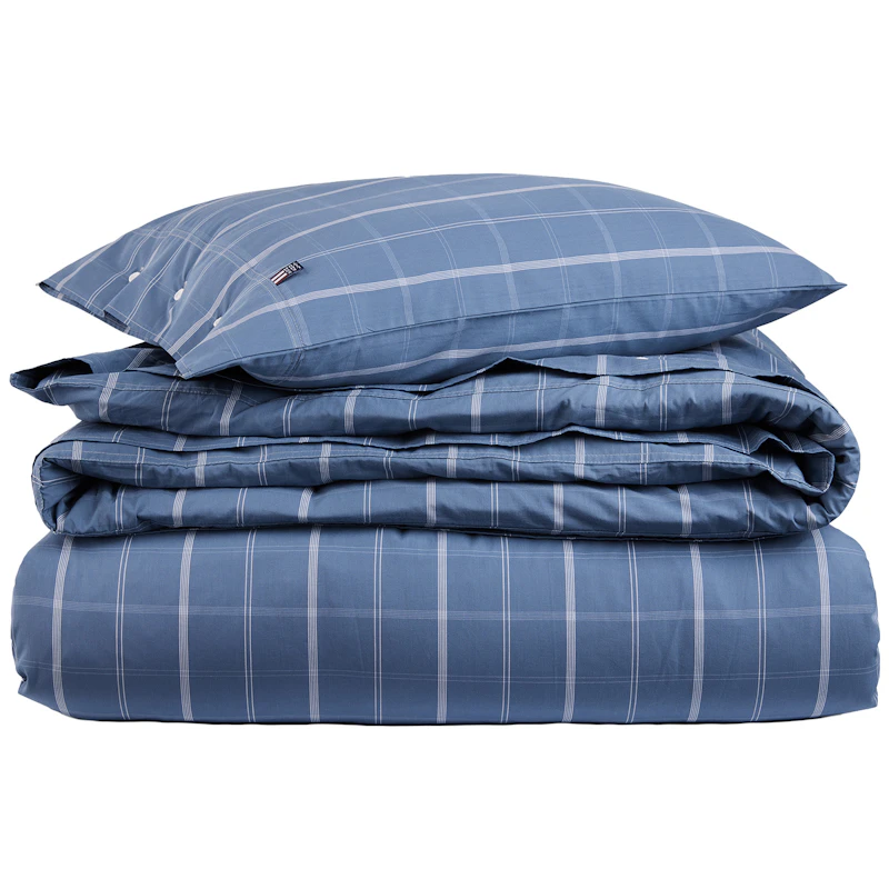 Checked Sengesæt 150x210 + 50x60 cm, Blåt