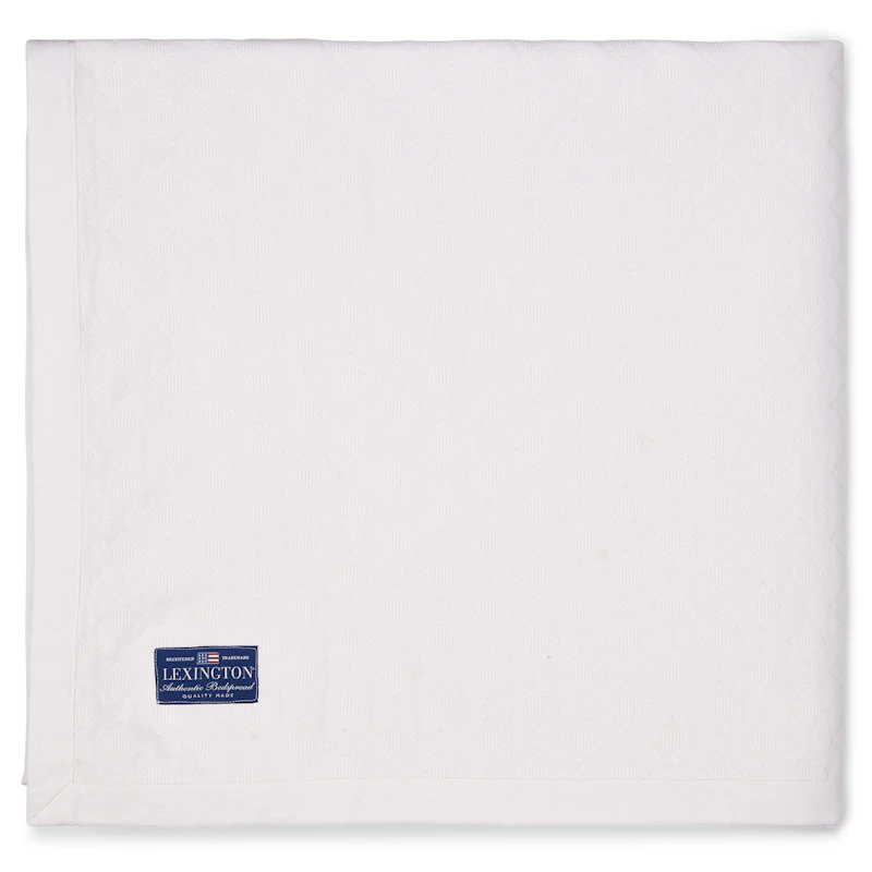 Diamond Jacquard Sengetæppe 160x240 cm, Hvidt