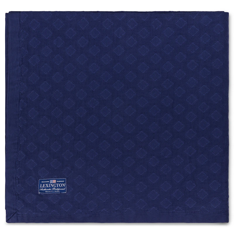 Diamond Jacquard Sengetæppe 160x240 cm, Mørkeblåt